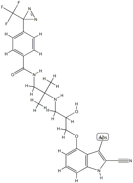 N-[2-[[3-[[2-氰基-3-(碘-125)-1H-吲哚-4-基]氧基]-2-羟基丙基]氨基]-2-甲基丙基]-4-[3-(三氟甲基)-3H-双吖丙啶-3-基]苯甲酰胺