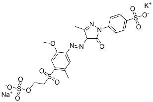 p-[4,5-dihydro-4-[[2-methoxy-5-methyl-4-[[2-(sulphooxy)ethyl]sulphonyl]phenyl]azo]-3-methyl-5-oxo-1H-pyrazol-1-yl]benzenesulphonic acid, potassium sodium salt