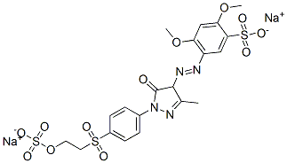 5-[[4,5-dihydro-3-methyl-5-oxo-1-[4-[[2-(sulphooxy)ethyl]sulphonyl]phenyl]-1H-pyrazol-4-yl]azo]-2,4-dimethoxybenzenesulphonic acid, sodium salt