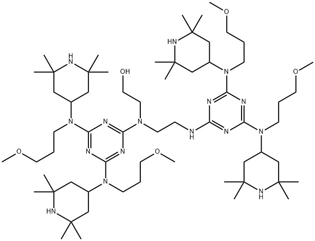 Ethanol, 2-[[4,6-bis[(3-methoxypropyl)(2,2,6,6-tetramethyl-4-piperidinyl)amino]-1,3,5-triazin-2-yl][2-[[4,6-bis[(3-methoxypropyl)(2,2,6,6-tetramethyl-4-piperidinyl)amino]-1,3,5-triazin-2-yl]amino]ethyl]amino]-