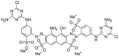 tetrasodium 4-amino-3,6-bis[[5-[(4-amino-6-chloro-1,3,5-triazin-2-yl)amino]-2-sulphonatophenyl]azo]-5-hydroxynaphthalene-2,7-disulphonate