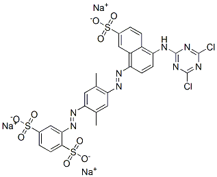 trisodium 2-[[4-[[4-[(4,6-dichloro-1,3,5-triazin-2-yl)amino]-7-sulphonato-1-naphthyl]azo]-2,5-dimethylphenyl]azo]benzene-1,4-disulphonate