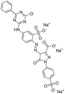 4-[[4-[(4-chloro-6-phenyl-1,3,5-triazin-2-yl)amino]-2-sulphophenyl]azo]-4,5-dihydro-5-oxo-1-(4-sulphophenyl)-1H-pyrazole-3-carboxylic acid, sodium salt