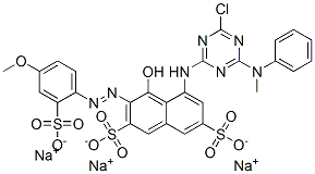 trisodium 5-[[4-chloro-6-(methylphenylamino)-1,3,5-triazin-2-yl]amino]-4-hydroxy-3-[(4-methoxy-2-sulphonatophenyl)azo]naphthalene-2,7-disulphonate