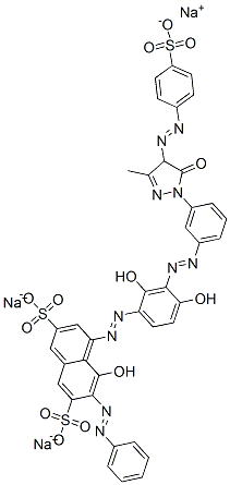 4-[[3-[[3-[4,5-二氢-3-甲基-5-氧代-4-[(4-磺苯基)偶氮]-1H-吡唑-1-基]苯基]偶氮]-2,4-二羟基苯基]偶氮]-5-羟基-6-(苯偶氮基)-2,7-萘二磺酸三钠