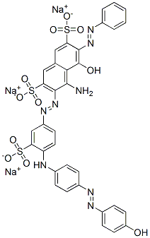 trisodium 4-amino-5-hydroxy-3-[[4-[[4-[(4-hydroxyphenyl)azo]phenyl]amino]-3-sulphonatophenyl]azo]-6-(phenylazo)naphthalene-2,7-disulphonate