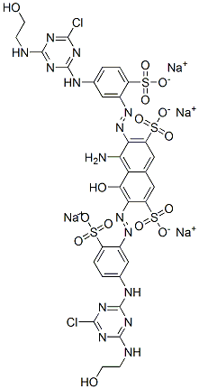 2,7-Naphthalenedisulfonic acid, 4-amino-3,6-bis[[5-[[4-chloro- 6-[(2-hydroxyethyl)amino]-1,3,5-triazin-2-yl ]amino]-2-sulfophenyl]azo]-5-hydroxy-, tetrasodium salt