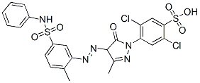 4-[4-[[5-(anilinosulphonyl)-o-tolyl]azo]-4,5-dihydro-3-methyl-5-oxo-1H-pyrazol-1-yl]-2,5-dichlorobenzenesulphonic acid