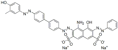 4-amino-5-hydroxy-3-[[4'-[(4-hydroxy-m-tolyl)azo][1,1'-biphenyl]-4-yl]azo]-6-(phenylazo)naphthalene-2,7-disulphonic acid, sodium salt