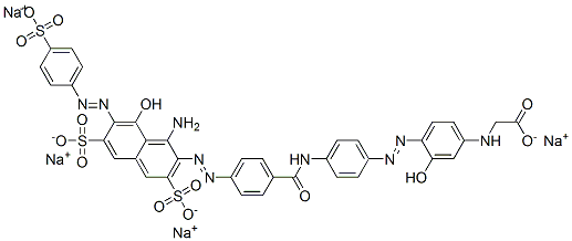 tetrasodium N-[4-[[4-[[4-[[1-amino-8-hydroxy-3,6-disulphonato-7-[(4-sulphonatophenyl)azo]-2-naphthyl]azo]benzoyl]amino]phenyl]azo]-3-hydroxyphenyl]glycinate