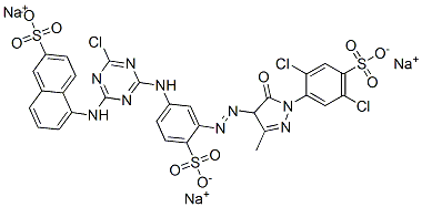 trisodium 5-[[4-chloro-6-[[3-[[1-(2,5-dichloro-4-sulphonatophenyl)-4,5-dihydro-3-methyl-5-oxo-1H-pyrazol-4-yl]azo]-4-sulphonatophenyl]amino]-1,3,5-triazin-2-yl]amino]naphthalene-2-sulphonate