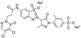 disodium 5-[[3-(4,5-dichloro-6-oxo-6H-pyridazin-1-yl)-1-oxopropyl]amino]-2-[[4,5-dihydro-3-methyl-1-(2-methyl-4-sulphonatophenyl)-5-oxo-1H-pyrazol-4-yl]azo]benzenesulphonate