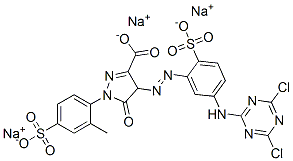 4-[[5-[(4,6-dichloro-1,3,5-triazin-2-yl)amino]-2-sulphophenyl]azo]-4,5-dihydro-1-(2-methyl-4-sulphophenyl)-5-oxo-1H-pyrazole-3-carboxylic acid, sodium salt