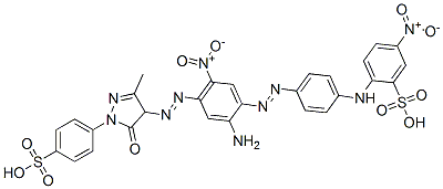 2-[[4-[[2-amino-4-[[4,5-dihydro-3-methyl-5-oxo-1-(4-sulphophenyl)-1H-pyrazol-4-yl]azo]-5-nitrophenyl]azo]phenyl]amino]-5-nitrobenzenesulphonic acid