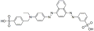 3-[[4-[[4-[ethyl[(4-sulphophenyl)methyl]amino]phenyl]azo]-1-naphthyl]azo]benzenesulphonic acid