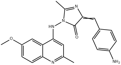 4H-Imidazol-4-one, 3,5-dihydro-5-((4-aminophenyl)methylene)-3-((6-meth oxy-2-methyl-4-quinolinyl)amino)-2-methyl-