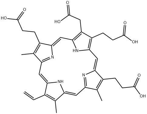 3-(carboxymethyl)-12-ethenyl-8,13,17-trimethyl-21H,23H-Porphine-2,7,18-tripropanoic acid
