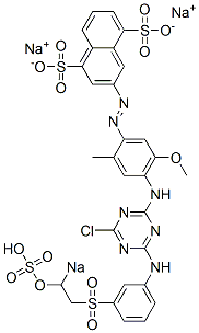 3-[4-[4-Chloro-6-[3-(2-sodiosulfooxyethyl)sulfonylanilino]-1,3,5-triazin-2-ylamino]-5-methoxy-2-methylphenylazo]-1,5-naphthalenedisulfonic acid disodium salt