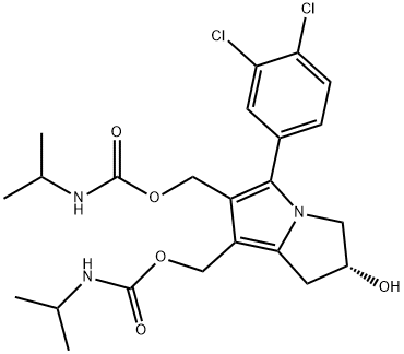 2-hydroxy-5-(3,4-dichlorophenyl)-6,7-bis(hydroxymethyl)-2,3-dihydro-1H-pyrrolizine bis(2-propylcarbamate)