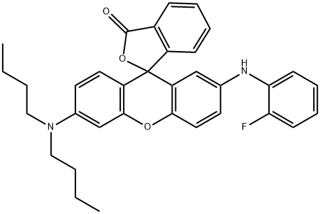 6'-Dibutylamino-2'-(o-fluoroanilino)spiro[phthalide-3,9'-[9H]xanthene]
