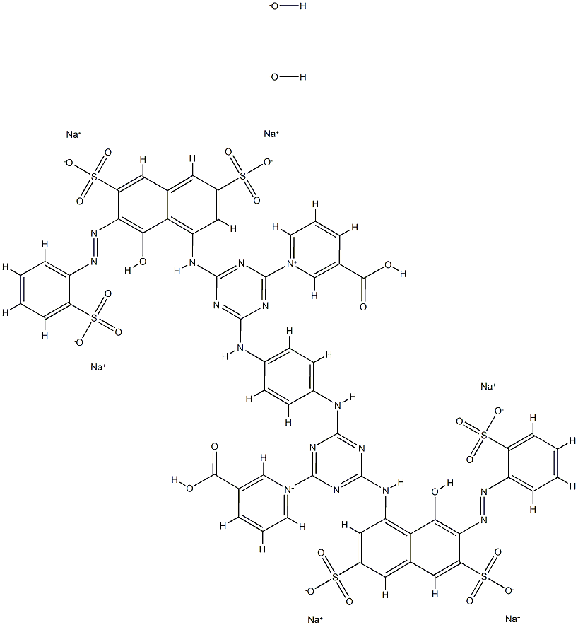 1,1'-[1,4-亚苯基二[亚氨基[6-[[8-羟基-3,6-二磺基-7-[(2-磺苯基)偶氮]-1-萘基]氨基]1,3,5-三嗪-4,2-二基]]]二[3-羧基吡啶翁盐]二氢氧化六钠盐