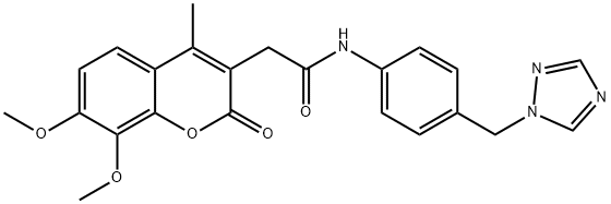 2-(7,8-dimethoxy-4-methyl-2-oxo-2H-chromen-3-yl)-N-[4-(1H-1,2,4-triazol-1-ylmethyl)phenyl]acetamide