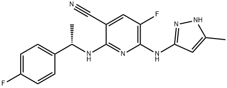 5-氟-2-[[(1S)-1-(4-氟苯基)乙基]氨基]-6-[(5-甲基-1H-吡唑-3-基)氨基]-3-吡啶腈