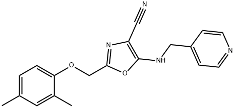 2-[(2,4-dimethylphenoxy)methyl]-5-[(pyridin-4-ylmethyl)amino]-1,3-oxazole-4-carbonitrile