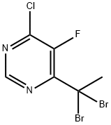 Pyrimidine, 4-chloro-6-(1,1-dibromoethyl)-5-fluoro-