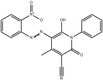 3-Pyridinecarbonitrile,  1,2-dihydro-6-hydroxy-4-methyl-5-[(2-nitrophenyl)azo]-2-oxo-1-phenyl-  (9CI)