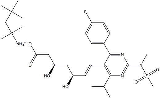 2,4,4-trimethylpentan-2-aminium (3R,5S,6E)-7-{4-(4-fluorophenyl)-6-isopropyl-2-[methyl(methylsulfonyl)amino]pyrimidin-5-yl}-3,5-dihydroxyhept-6-enoate