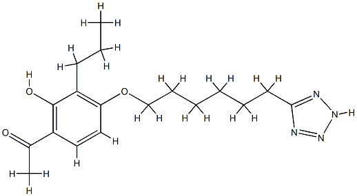 2-hydroxy-3-propyl-4-(6-(tetrazol-5-yl)hexyloxy)acetophenone
