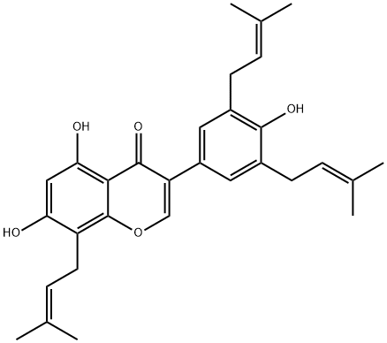5,7-Dihydroxy-3-[4-hydroxy-3,5-bis(3-methyl-2-butenyl)phenyl]-8-(3-methyl-2-butenyl)-4H-1-benzopyran-4-one
