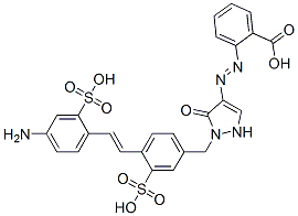 4'-Amino-4-[[4-(2-carboxyphenylazo)-5-oxo-2,5-dihydro-1H-pyrazol-1-yl]methyl]stilbene-2,2'-disulfonic acid
