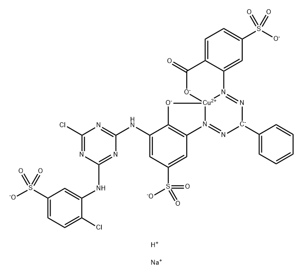 铜酸盐,[2-[[[[3-[[4-氯-6-[(2-氯-5-磺基苯)胺基]-1,3,5-三氯杂苯-2-基]氨基]-2-羟基-5-磺基苯基]偶氮]苯甲基]偶氮]-4-磺基苯甲酸酯]三钠氢盐