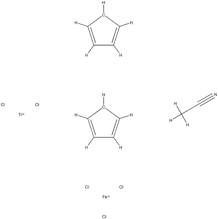 bis(cyclopentadienyl)acetonitrilechlorotitanium (IV) tetrachloroferrate (III)