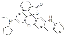 2'-Anilino-6'-(cyclopentylethylamino)-3'-methylspiro[phthalide-3,9'-[9H]xanthene]