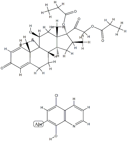 5-chloro-7-iodo-quinolin-8-ol, [2-[(8S,10S,11S,13S,14S,16S,17R)-9-fluo ro-11-hydroxy-10,13,16-trimethyl-3-oxo-17-propanoyloxy-6,7,8,11,12,14, 15,16-octahydrocyclopenta[a]phenanthren-17-yl]-2-oxo-ethyl] propanoate