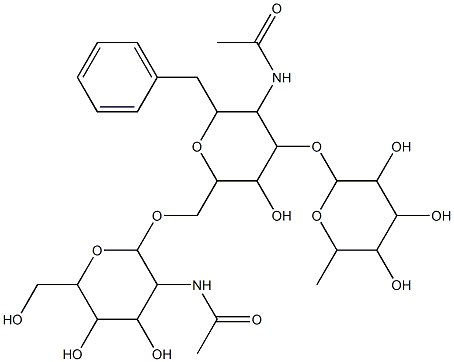 benzyl 2-acetamido-6-O-(2-acetamido-2-deoxy-beta glucopyranosyl)-2-deoxy-3-O-beta fucopyranosyl-alpha galactopyranoside
