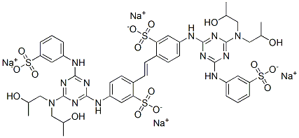 tetrasodium 4,4'-bis[[4-[bis(2-hydroxypropyl)amino]-6-[(3-sulphonatophenyl)amino]-1,3,5-triazin-2-yl]amino]stilbene-2,2'-disulphonate