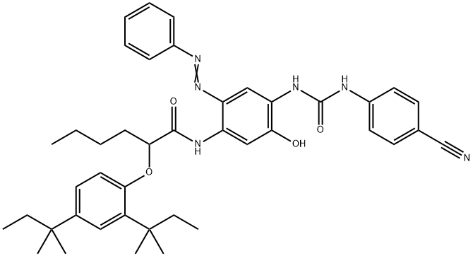 2-[2,4-bis(1,1-dimethylpropyl)phenoxy]-N-[4-[[[(4-cyanophenyl)amino]carbonyl]amino]-5-hydroxy-2-(phenylazo)phenyl]hexanamide