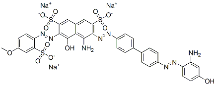 trisodium 4-amino-3-[[4'-[(2-amino-4-hydroxyphenyl)azo][1,1'-biphenyl]-4-yl]azo]-5-hydroxy-6-[(4-methoxy-2-sulphonatophenyl)azo]naphthalene-2,7-disulphonate