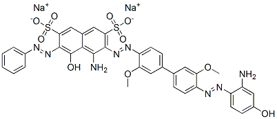 disodium 4-amino-3-[[4'-[(2-amino-4-hydroxyphenyl)azo]-3,3'-dimethoxy[1,1'-biphenyl]-4-yl]azo]-5-hydroxy-6-(phenylazo)naphthalene-2,7-disulphonate