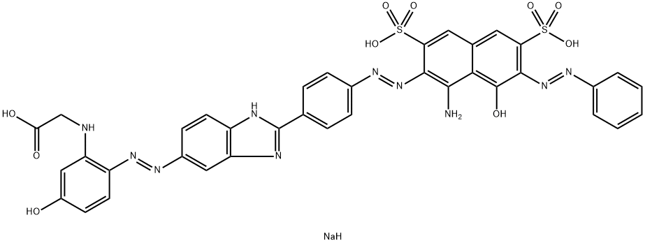 trisodium N-[2-[[2-[4-[[1-amino-8-hydroxy-7-(phenylazo)-3,6-disulphonato-2-naphthyl]azo]phenyl]-1H-benzimidazol-5-yl]azo]-5-hydroxyphenyl]glycinate