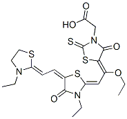 5-[1-ethoxy-2-[3-ethyl-5-[(3-ethylthiazolidin-2-ylidene)ethylidene]-4-oxothiazolidin-2-ylidene]ethylidene]-4-oxo-2-thioxothiazolidin-3-acetic acid