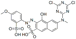 6-[(4,6-dichloro-1,3,5-triazin-2-yl)methylamino]-4-hydroxy-3-[(4-methoxy-2-sulphophenyl)azo]naphthalene-2-sulphonic acid