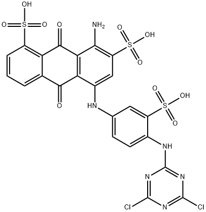 8-amino-5-[[4-[(4,6-dichloro-1,3,5-triazin-2-yl)amino]-3-sulphophenyl]amino]-9,10-dihydro-9,10-dioxoanthracene-1,7-disulphonic acid