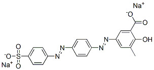 3-methyl-5-[[4-[(4-sulphophenyl)azo]phenyl]azo]salicylic acid, sodium salt