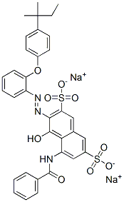 5-(benzoylamino)-4-hydroxy-3-[[2-[4-(tert-pentyl)phenoxy]phenyl]azo]naphthalene-2,7-disulphonic acid, sodium salt