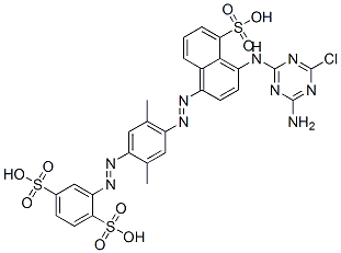 2-[[4-[[4-[(4-amino-6-chloro-1,3,5-triazin-2-yl)amino]-5-sulpho-1-naphthyl]azo]-2,5-dimethylphenyl]azo]benzene-1,4-disulphonic acid